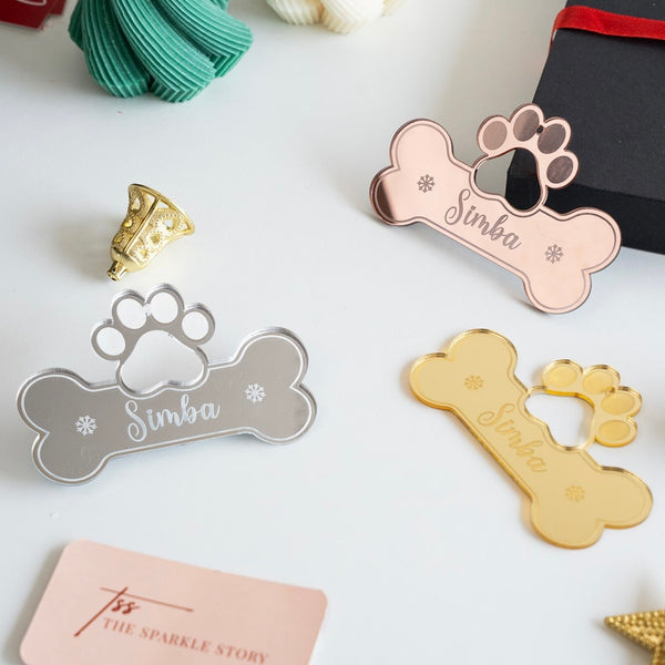 Personalized Ornament - Paw with Bone - Single - COD Not Applicable