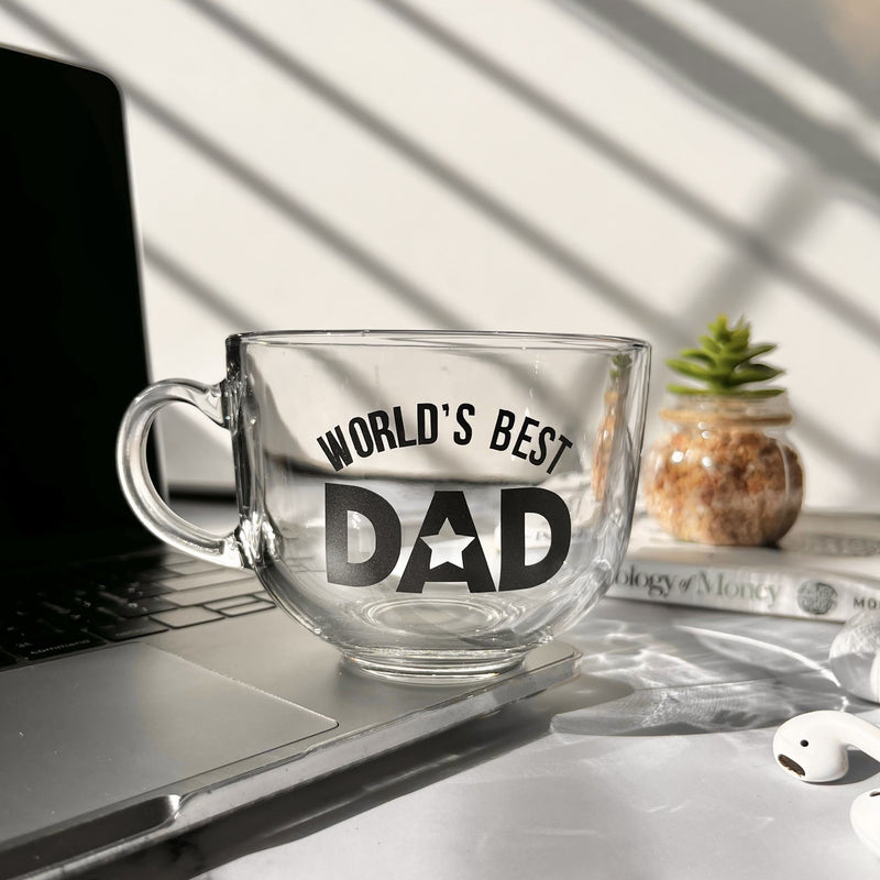 Large Clear Mug - World's Best Dad - COD Not Applicable