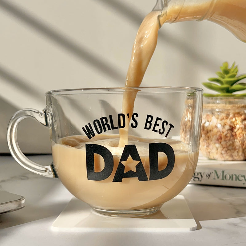 Large Clear Mug - World's Best Dad - COD Not Applicable