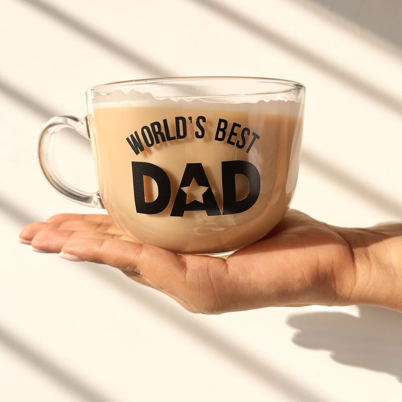 Large Clear Mug - World's Best Dad - COD Not Applicable