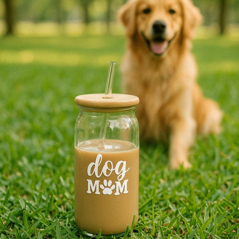 Can Glass Tumbler - Dog Mom