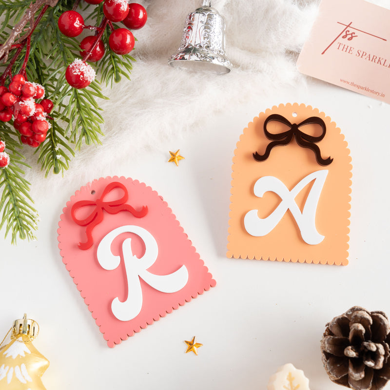 Personalized Ornament - Bow Arch - Initial - Single - COD Not Applicable