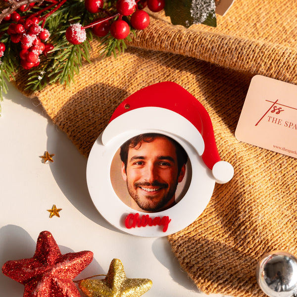 Personalized Photo Ornament - Santa Hat - COD Not Applicable