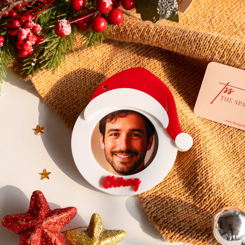 Personalized Photo Ornament - Santa Hat - COD Not Applicable
