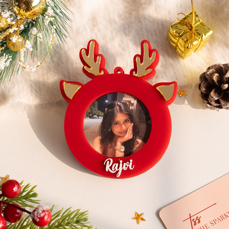 Personalized Photo Ornament - Reindeer - COD Not Applicable