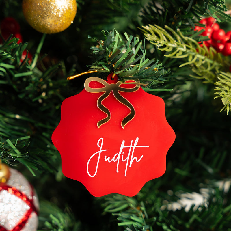 Personalized Ornament - Christmas Bow - Single - COD Not Applicable
