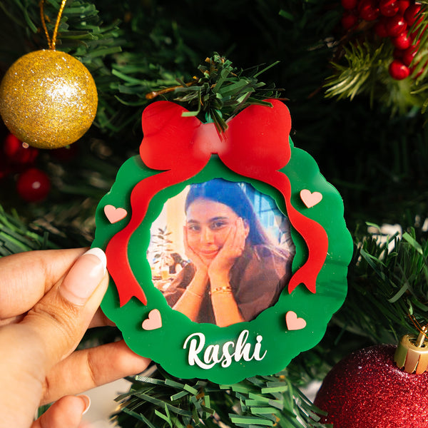 Personalized Photo Ornament - Wreath - COD Not Applicable