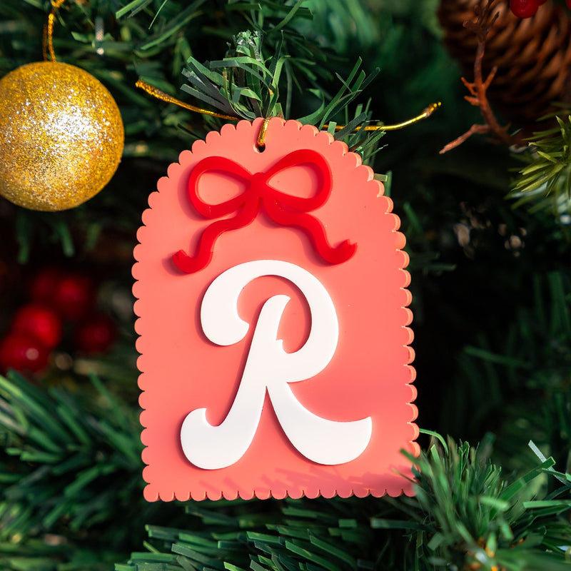 Personalized Ornament - Bow Arch - Initial - Single - COD Not Applicable