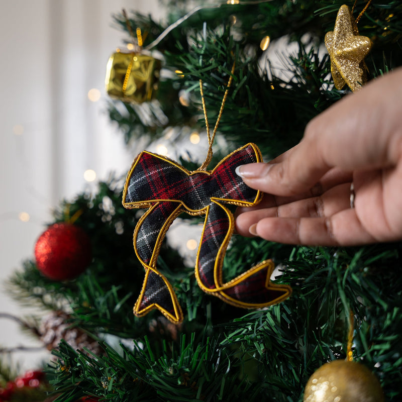 Embroidered Christmas Ornament - Bow