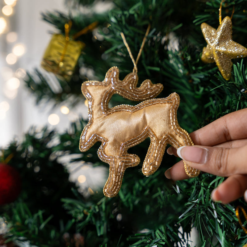 Embroidered Christmas Ornament - Reindeer