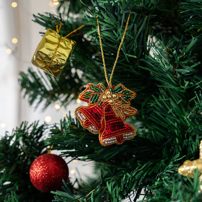 Embroidered Christmas Ornament - Jingle Bell