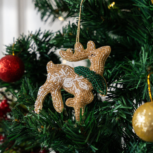 Embroidered Christmas Ornament - Reindeer