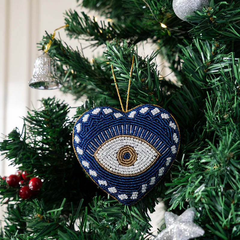 Embroidered Christmas Ornament - Evil Eye