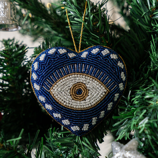 Embroidered Christmas Ornament - Evil Eye