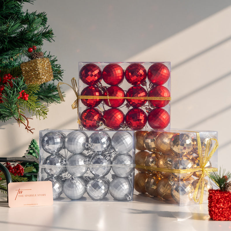 Bling Disco Baubles - Set of 24