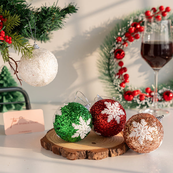 Tinsel Bauble - Snowflake - Set of 2