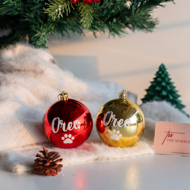 Personalized Paw Xmas Bauble - COD Not Applicable