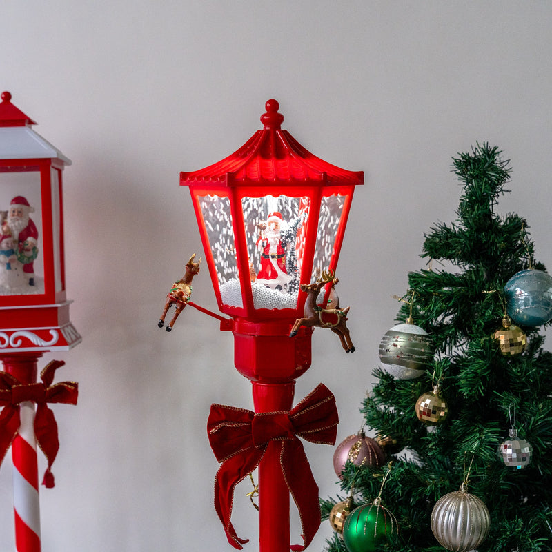 Revolving Christmas Lamp Post - Sleigh - COD Not Applicable