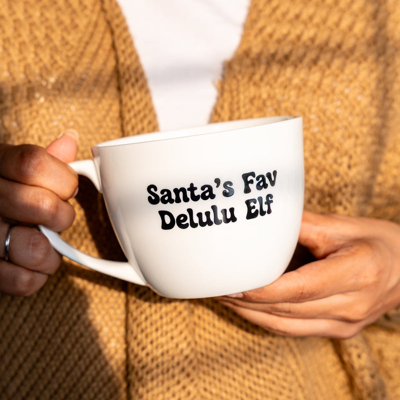 Personalized Large Mug - Delulu Elf - COD Not Applicable