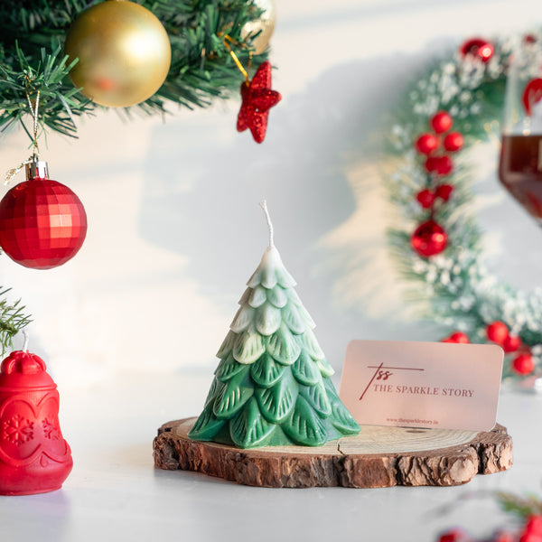 Christmas tree-shaped decorative candle