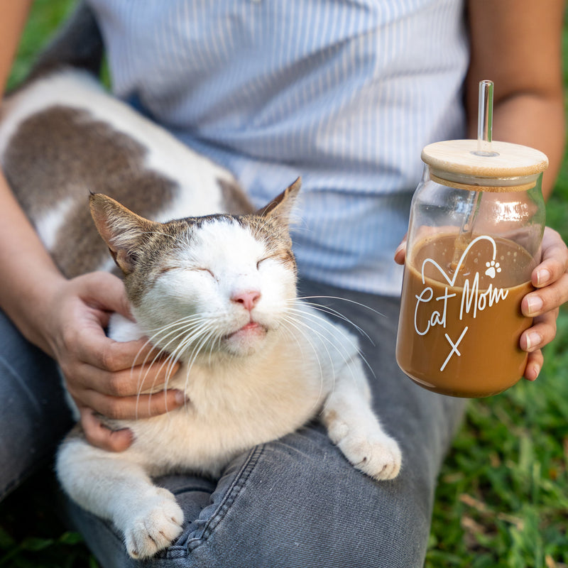 Can Glass Tumbler - Cat Mom