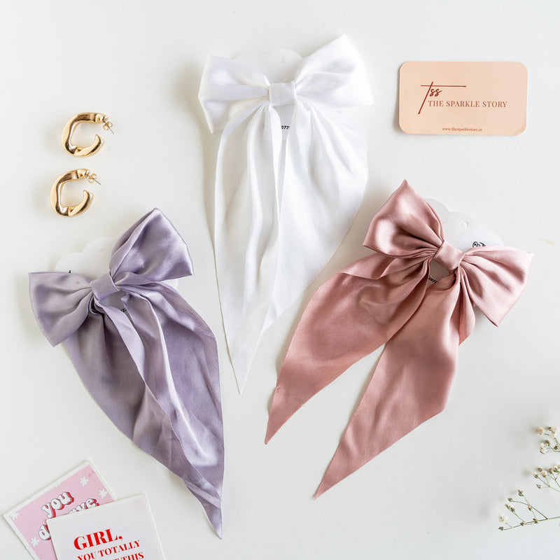 Hair Bow Clip - Set of 2 - Assorted