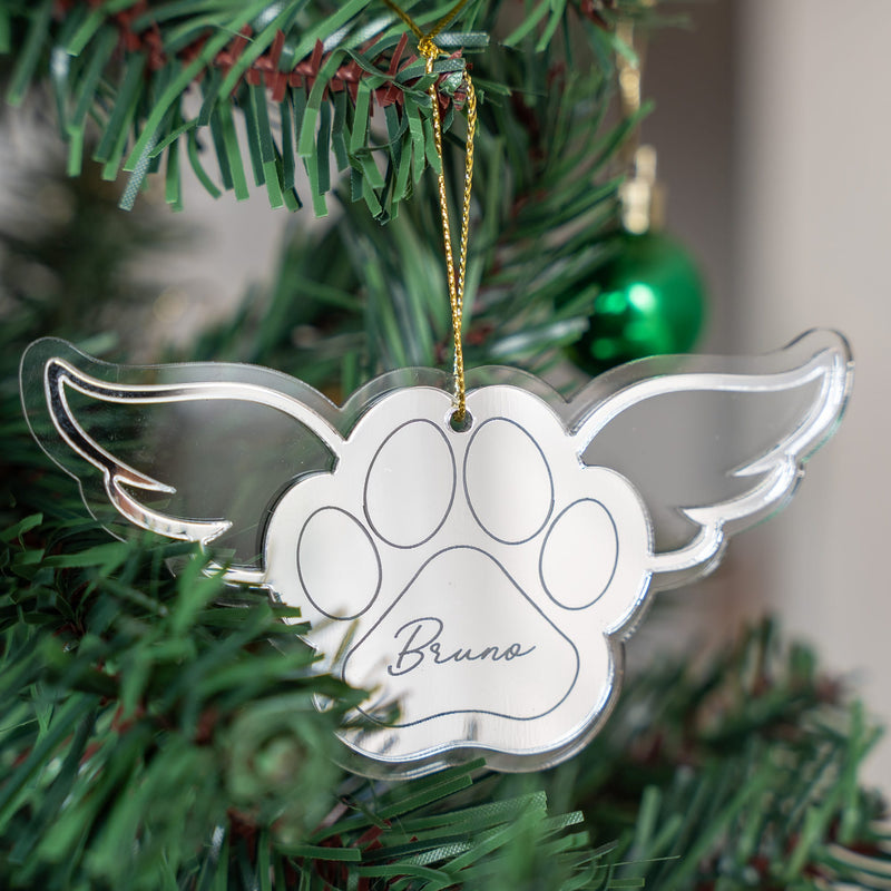 Personalized Ornament - Paw with Wings - Single - COD Not Applicable