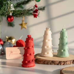 Scented Soy Wax Candle - Decorative Christmas Tree - Single