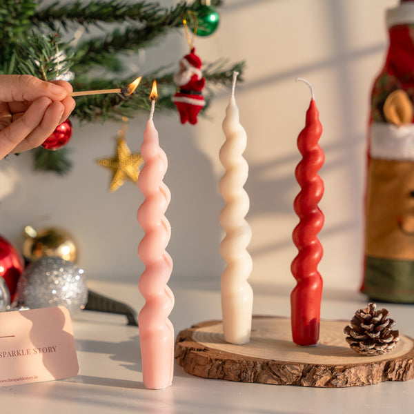 Scented Pillar Candle - Spiral Twist