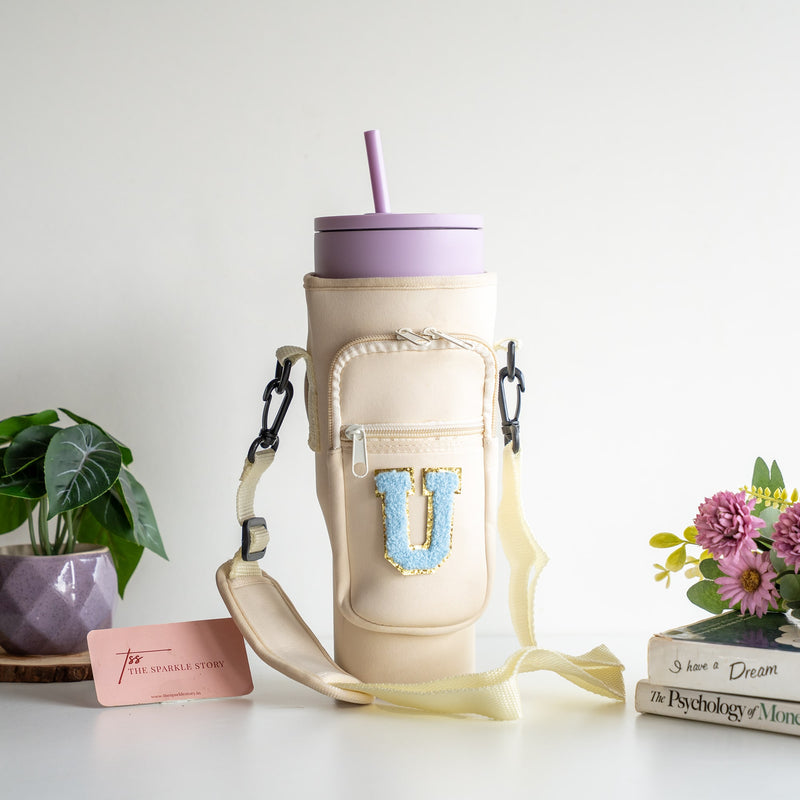 Personalized Tumbler Carrier Bag - Cream - COD Not Applicable