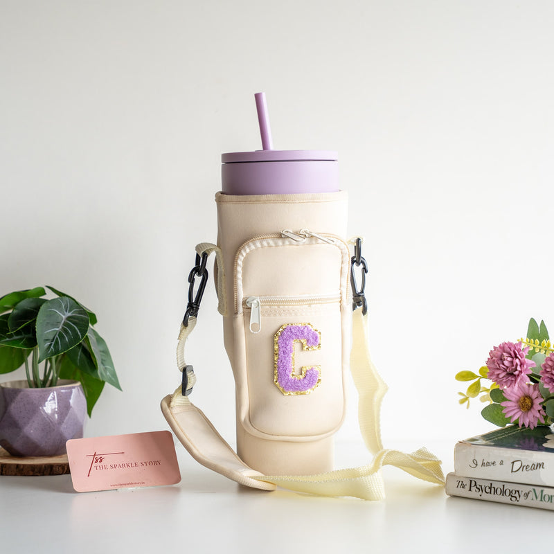 Personalized Tumbler Carrier Bag - Cream - COD Not Applicable