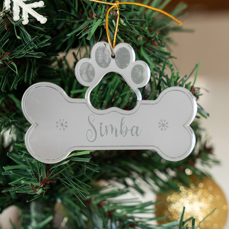 Personalized Ornament - Paw with Bone - Single - COD Not Applicable