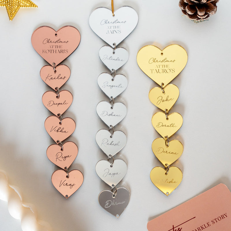 Personalized Family Ornament - Hearts - COD Not Applicable