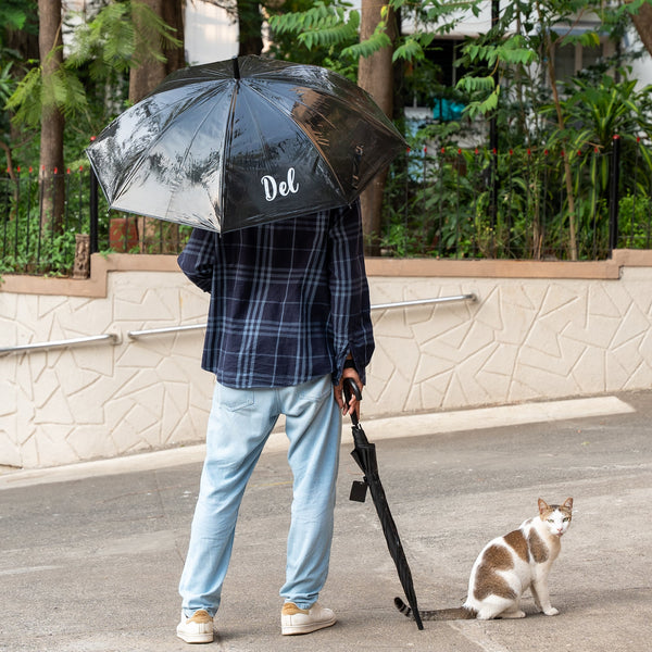 Personalized Large Translucent Umbrella - Black - COD Not Applicable