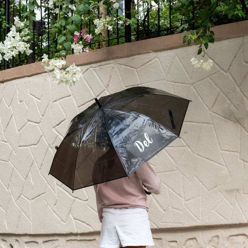 Personalized Large Translucent Umbrella - Black - COD Not Applicable