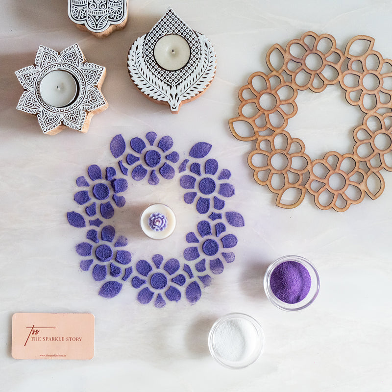 Rangoli Stencil - Set of 6 - Petal Pattern