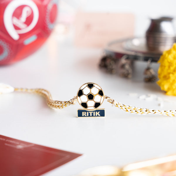 Personalized Enamel Rakhi - Football - COD Not Applicable