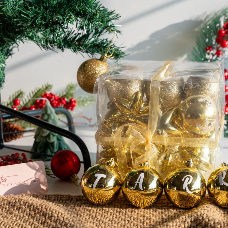 Personalized Christmas Ornaments - Assorted - Set Of 28