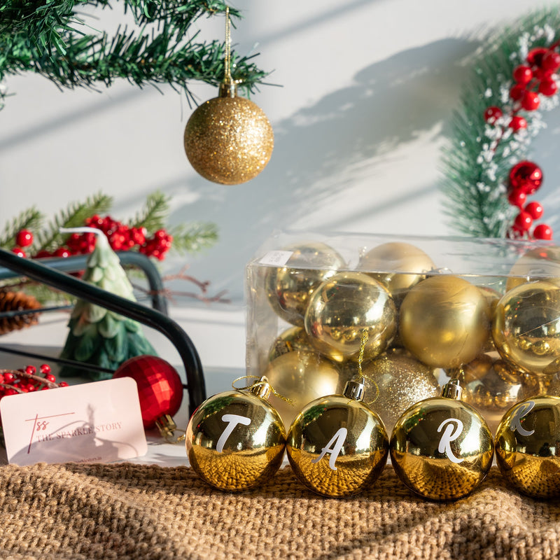 Personalized Round Bauble - Set Of 16