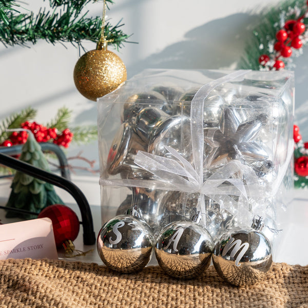 Personalized Christmas Ornaments - Assorted - Set Of 28