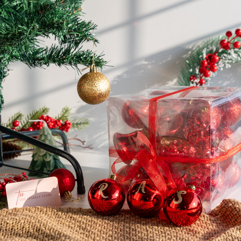 Personalized Christmas Ornaments - Assorted - Set Of 28