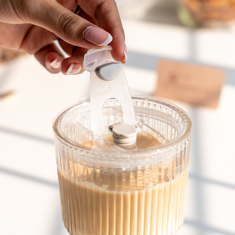 Ribbed Glass Tumbler with Straw - COD Not Applicable