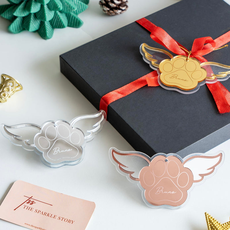 Personalized Ornament - Paw with Wings - Single - COD Not Applicable