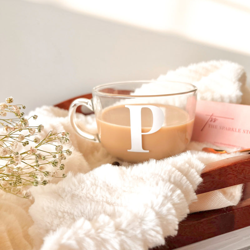 Personalized Large Clear Mug - Initial