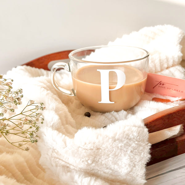 Personalized Large Clear Mug - Initial