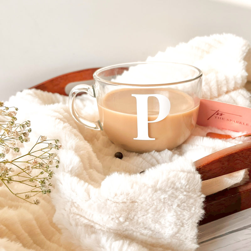 Personalized Large Clear Mug - Initial