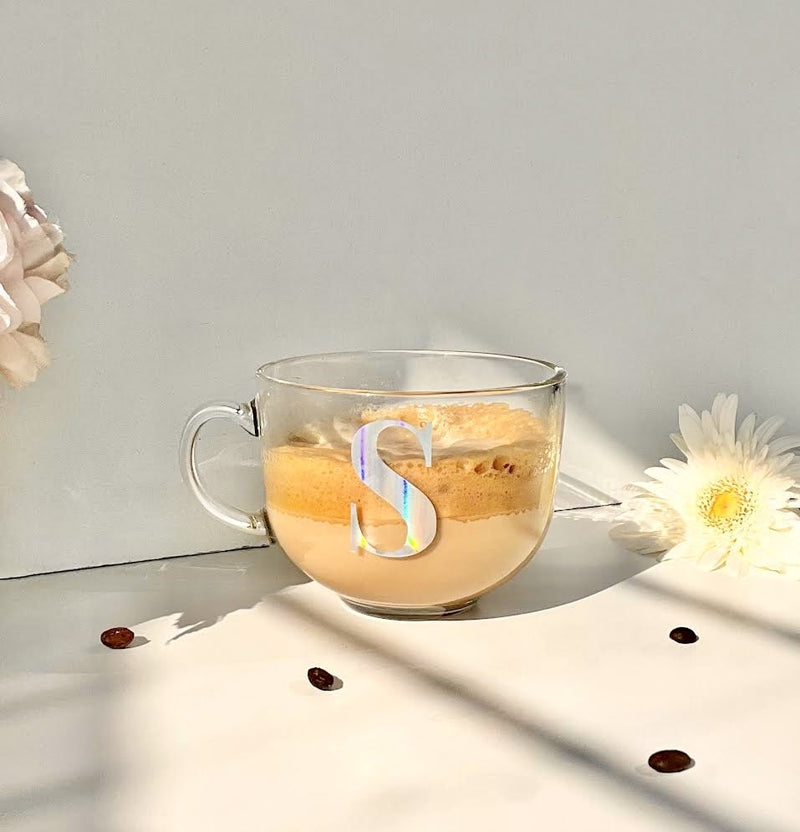 Personalized Large Clear Mug - Initial
