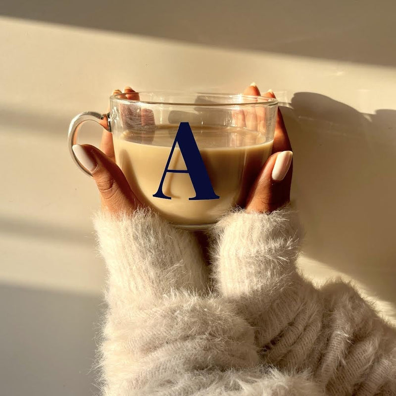 Personalized Large Clear Mug - Initial