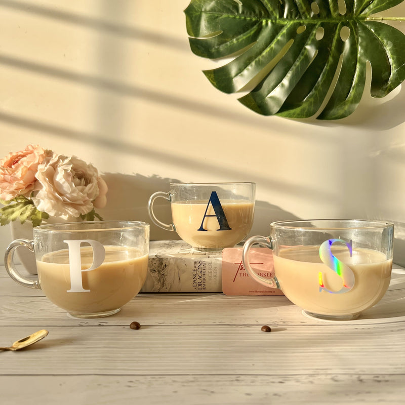 Personalized Large Clear Mug - Initial