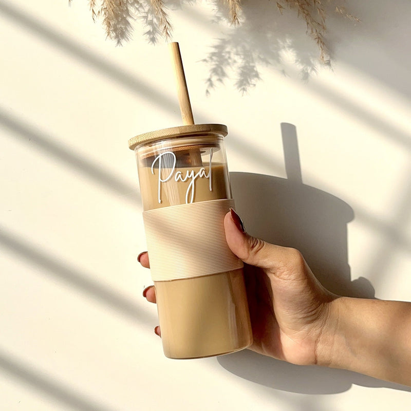 Personalized Tumbler with Bamboo Lid and Straw - COD Not Applicable